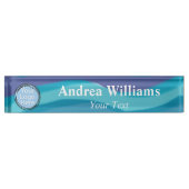 Aangepaste Logo Abstracte Waterverf Strepen Naambordje (Voorkant)