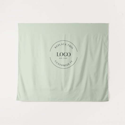 Aangepaste Logo achtergrond Bedrijf dat Groen bran Wandkleed (Voorkant (horizontaal))