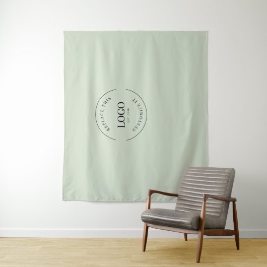 Aangepaste Logo achtergrond Bedrijf dat Groen bran Wandkleed (In situ)