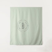 Aangepaste Logo achtergrond Bedrijf dat Groen bran Wandkleed (Voorkant)