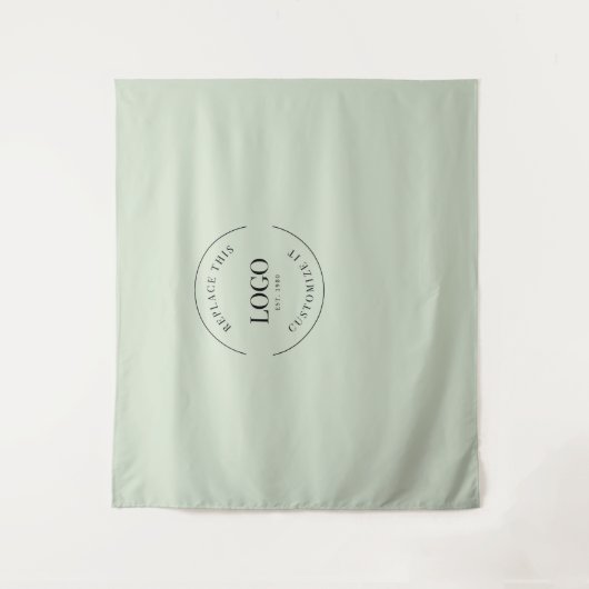 Aangepaste Logo achtergrond Bedrijf dat Groen bran Wandkleed (Voorkant)