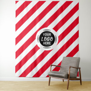 Aangepaste Logo achtergrond Eenvoudig en modern Wandkleed