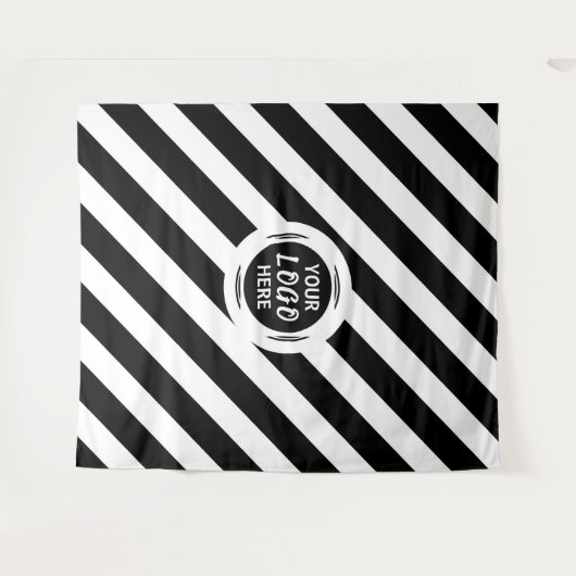 Aangepaste Logo achtergrond Eenvoudig en modern Wandkleed (Voorkant (horizontaal))