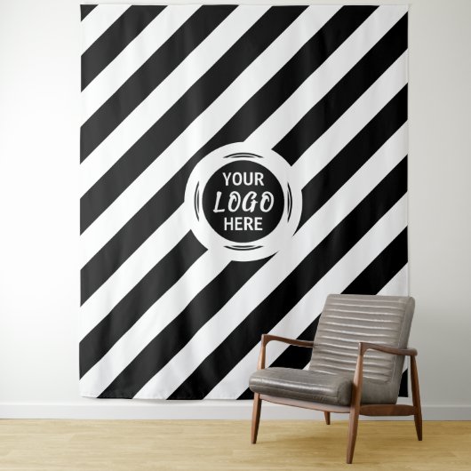 Aangepaste Logo achtergrond Eenvoudig en modern Wandkleed (In situ)