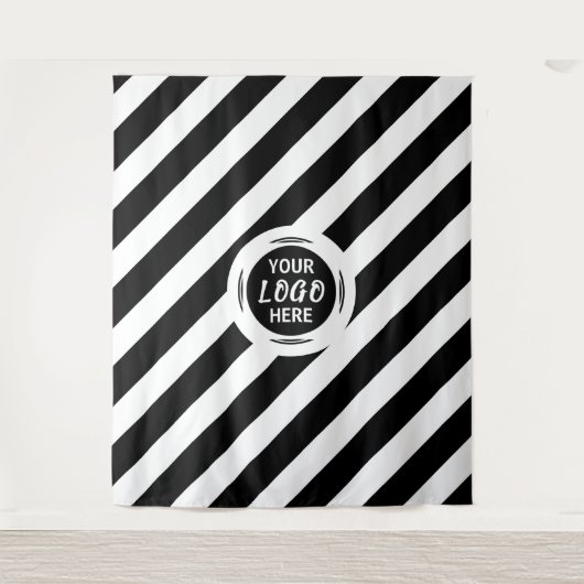 Aangepaste Logo achtergrond Eenvoudig en modern Wandkleed (Voorkant)