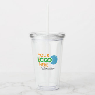 Aangepaste Logo Acrylknollen met stro Geen minimum Acryl Drinkbeker