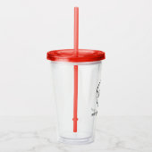 Aangepaste Logo Acrylknollen met stro Geen minimum Acryl Drinkbeker (Rechts)