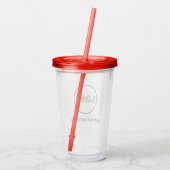 Aangepaste Logo Acrylknollen met stro Geen minimum Acryl Drinkbeker (Achterkant)