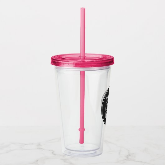 Aangepaste Logo Acryltumbler met stro Acryl Drinkbeker (Rechts)
