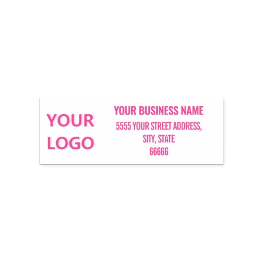 Aangepaste Logo Adres Naam Zelfinkende Stempel (Design)