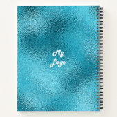 Aangepaste logo afbeelding business blauw notitieboek (Achterkant)