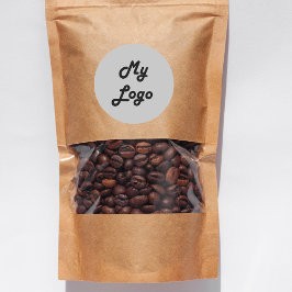 Aangepaste logo afbeelding business grijs ronde sticker