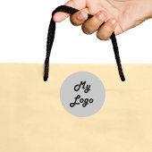 Aangepaste logo afbeelding business grijs ronde sticker