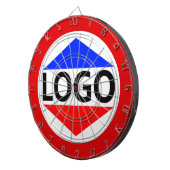Aangepaste Logo Afbeelding met Rond Rood Lijst Dartbord (Voorkant Rechts)