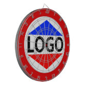 Aangepaste Logo Afbeelding met Rond Rood Lijst Dartbord (Voorkant Links)
