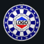 Aangepaste Logo Afbeelding op blauw & wit Dartbord<br><div class="desc">Aangepaste logo afbeelding op blauw en wit Dart Board.</div>