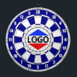 Aangepaste Logo Afbeelding op blauw & wit Dartbord<br><div class="desc">Aangepaste logo afbeelding op blauw en wit Dart Board.</div>