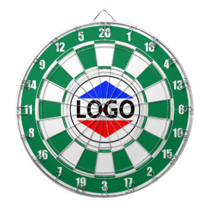 Aangepaste Logo Afbeelding op groen & wit Dartbord