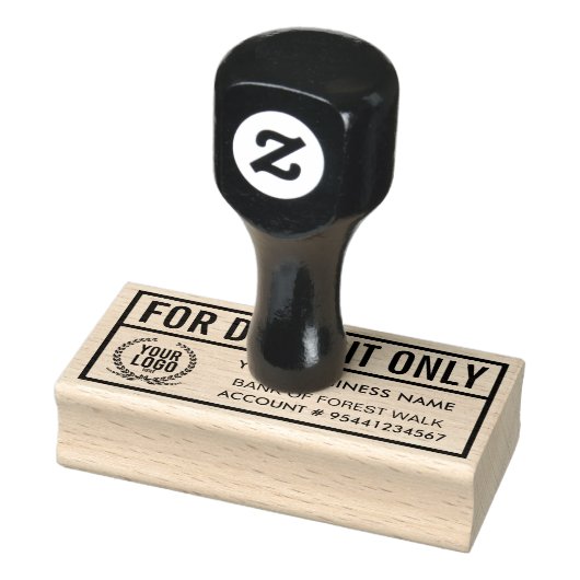 Aangepaste Logo | Alleen zakelijk adres storting Rubberstempel (Stempel)