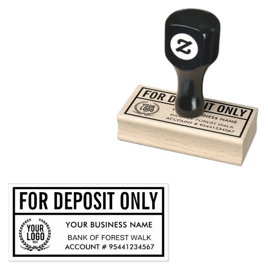 Aangepaste Logo | Alleen zakelijk adres storting Rubberstempel (Gestempeld)