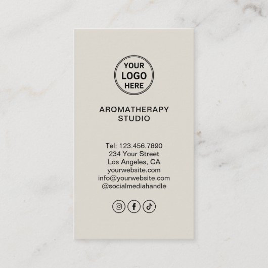 Aangepaste Logo Aromatherapy Spa Professioneel Visitekaartje (Achterkant)