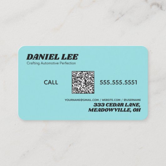 🚨 Aangepaste Logo Auto Detailer Visitekaartje (Achterkant)