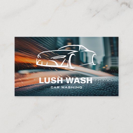 Aangepaste Logo Auto Wassen Auto | Reiniging van a Visitekaartje (Voorkant)
