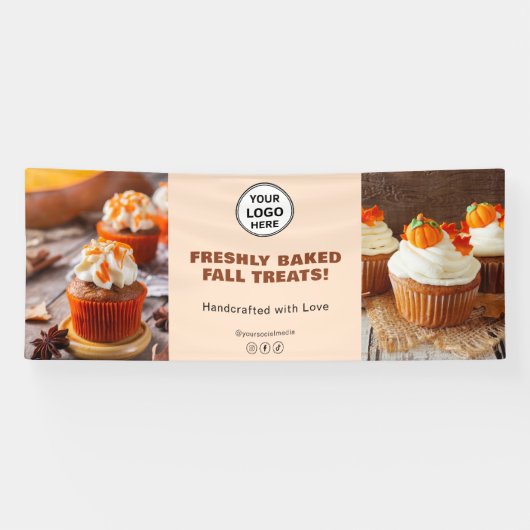 Aangepaste Logo Bakkerij Cupcake Pastry Chef Busin Spandoek (Horizontaal)