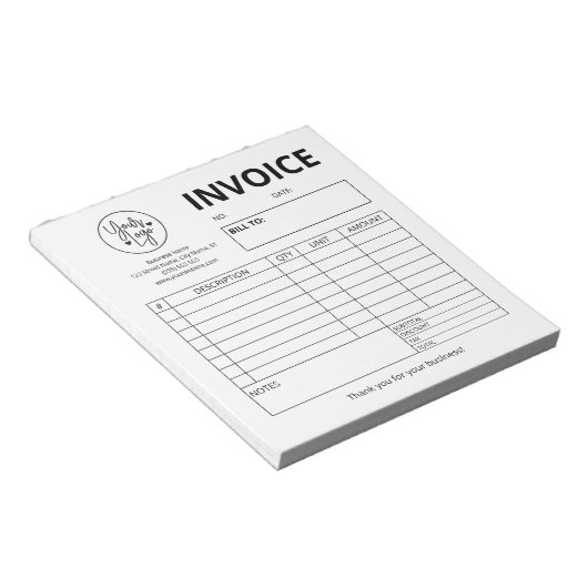 Aangepaste Logo bakkerij-factuur voor bruiloft Notitieblok (Schuin)