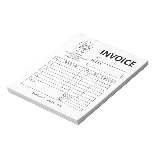 Aangepaste Logo bakkerij-factuur voor bruiloft Notitieblok (Linkerzijde)