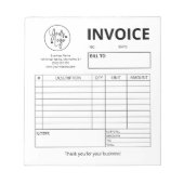 Aangepaste Logo bakkerij-factuur voor bruiloft Notitieblok (Voorkant)