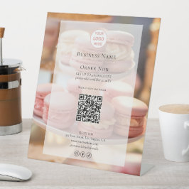 Aangepaste logo bakkerij foto QR-code Reclamebord Met Voetstuk