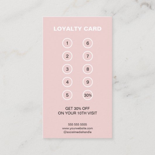 Aangepaste Logo Bakkerij Professioneel Bedrijf Klantenkaartje (Achterkant)