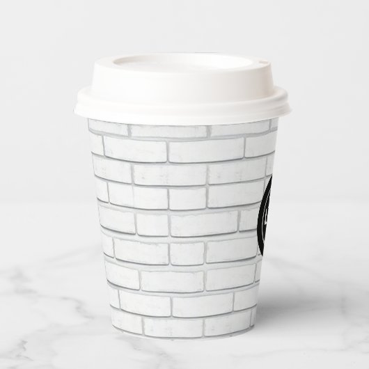 Aangepaste Logo bakstenen Wall Paper Cup 8 oz Papieren Bekers (Voorkant)