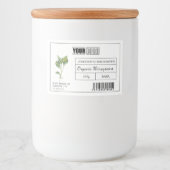 Aangepaste Logo & Barcode Basil Microgreens Voedselcontainer Etiket (Voorkant)