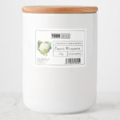 Aangepaste Logo & Barcode Bloemkool Microgreens Voedselcontainer Etiket (Voorkant)