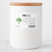 Aangepaste Logo & Barcode Broccoli Microgreens Voedselcontainer Etiket (Voorkant)