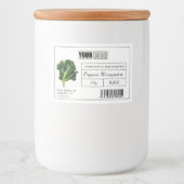 Aangepaste Logo & Barcode Kale Microgreens Voedselcontainer Etiket (Voorkant)