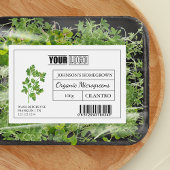 Aangepaste Logo & Barcode Klitantro Microgreens Voedselcontainer Etiket
