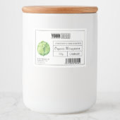 Aangepaste Logo & Barcode Kool Microgreens Voedselcontainer Etiket (Voorkant)