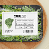Aangepaste Logo & Barcode Sla Microgreens Voedselcontainer Etiket