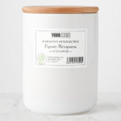 Aangepaste Logo & Barcode Verse Biologische Microg Voedselcontainer Etiket (Voorkant)
