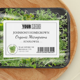 Aangepaste Logo & Barcode Verse Biologische Microg Voedselcontainer Etiket
