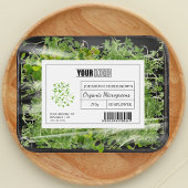 Aangepaste Logo & Barcode Verse Biologische Microg Voedselcontainer Etiket