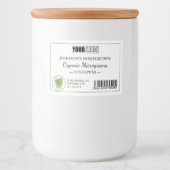 Aangepaste Logo & Barcode Verse Biologische Microg Voedselcontainer Etiket (Voorkant)