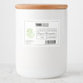 Aangepaste Logo & Barcode Verse Biologische Microg Voedselcontainer Etiket (Voorkant)