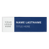 Aangepaste Logo Basic Marine Blauw Wit Magneet Tit Naambadge (Voorkant)