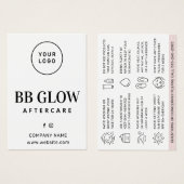 Aangepaste Logo BB Glow Aftercare Kaart (Voorkant /achterkant)