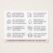 Aangepaste Logo BB Glow Aftercare Kaart (Achterkant)