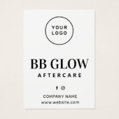 Aangepaste Logo BB Glow Aftercare Kaart (Voorkant)